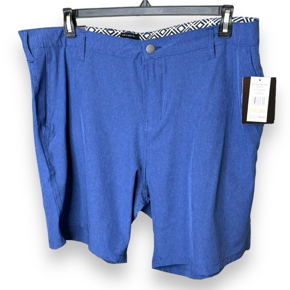 NWT Surf and Swim Co. Men’s Trunks Blue Multi Functional Shorts - Size 40